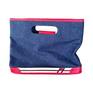 Vintage 90s Y2K Tommy Hilfiger Denim Purse Leather Messenger Red/White/Blue Bag